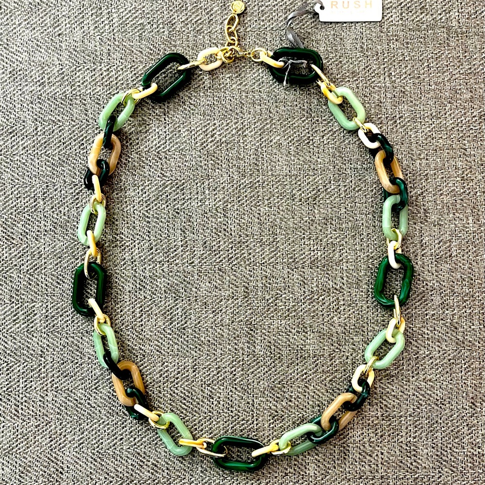 Rush Necklace by Denis & Charles Long Chunky Statement Earth-tone Colors - NWT